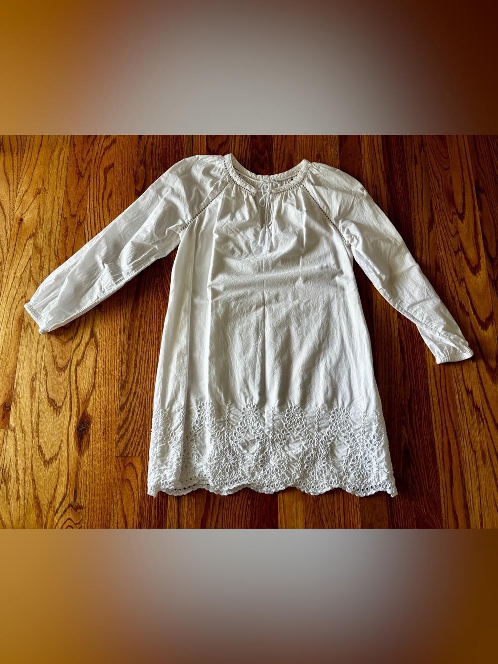 GAP White Eyelet-Hem Midi Dress